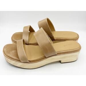 Nisolo Ellie All-Day Leather Double Strap Clog in Almond Size 10